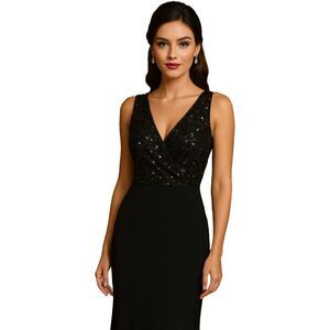 Jones New York Formal Party Dress, Calf Length, Polyester, Silk, Sequins Size 8